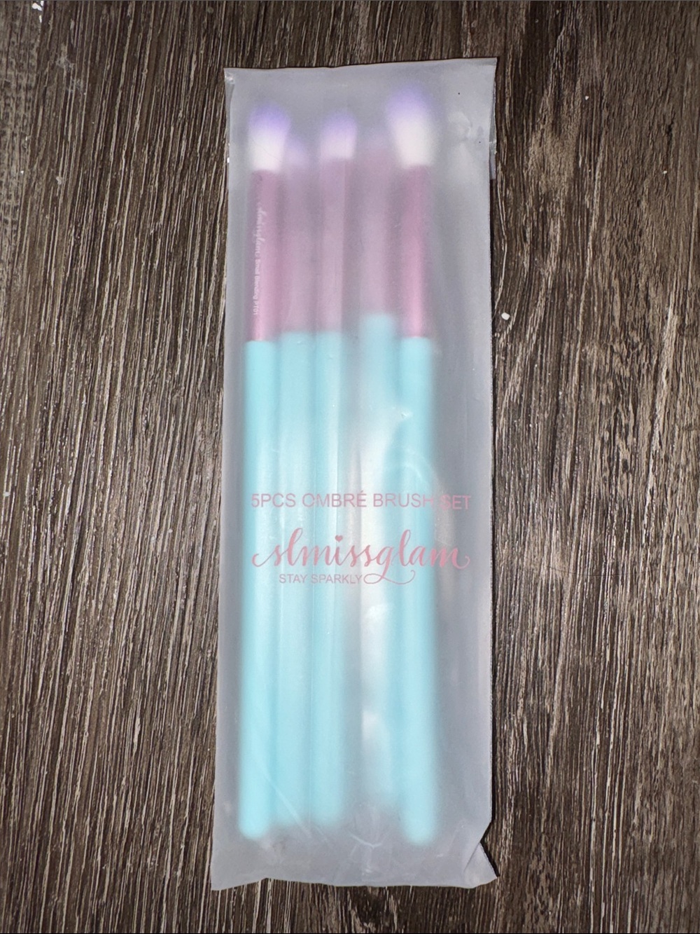 Turquoise & Pink Ombre Brush Set - 5PCS